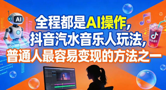 全程都是AI操作,抖音汽水音乐人玩法,普通人最容易变现的方法之一-兴雨资源